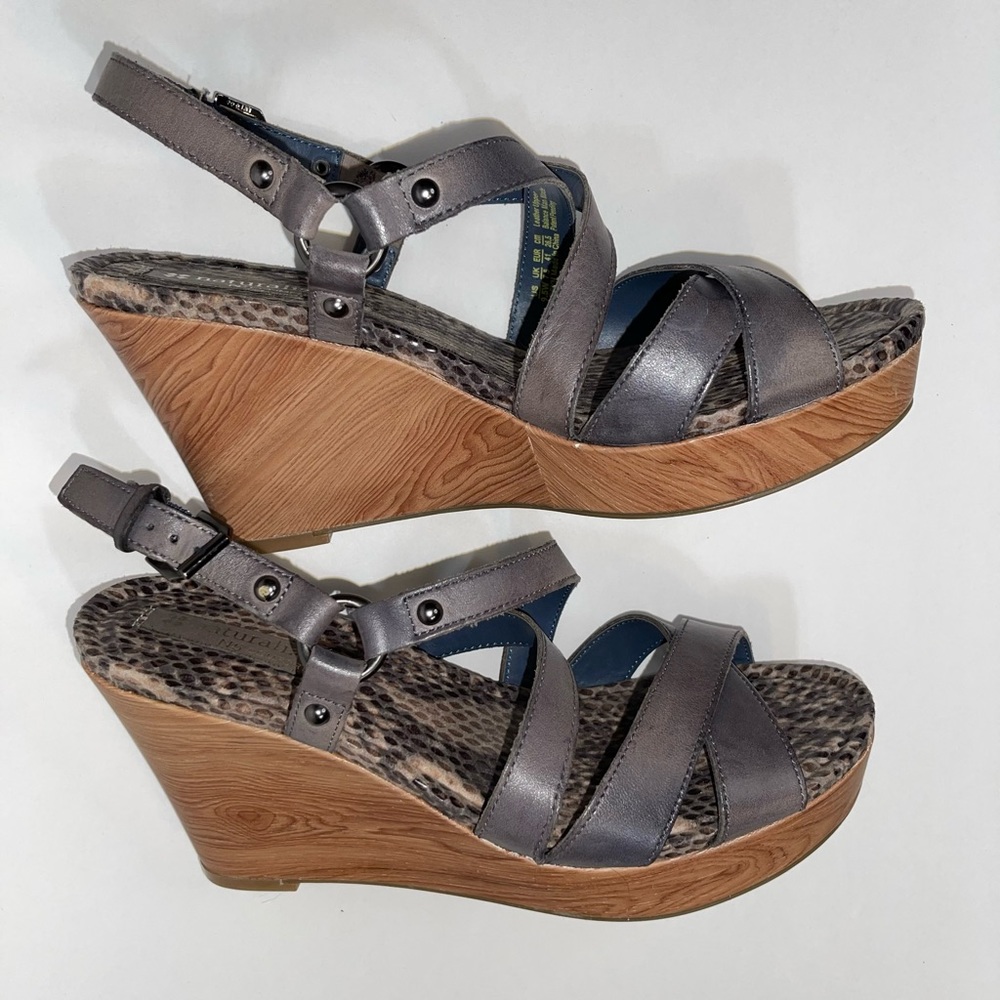 Naturalizer Robyn comfort wedge gray platform sandals 9.5